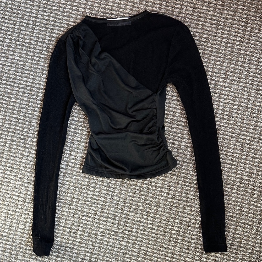 Petal & Pup Black Long Sleeve Top